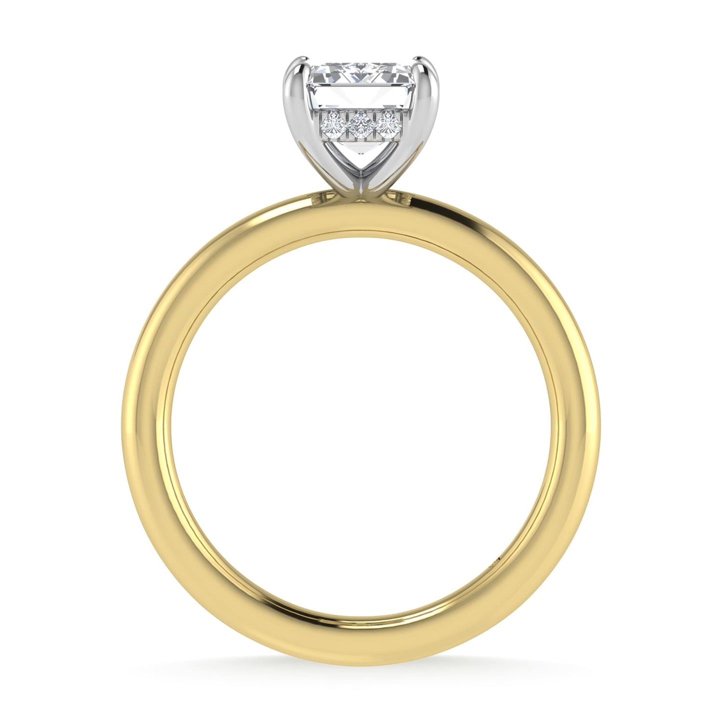 14K White Gold Lab Grown Diamond 2 1/20 Ct.Tw. Emerald Shape IGI Certified Engagement Ring (Center 2ct)