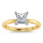 14K Yellow Gold Lab Grown Princess Shape Lab Grown Diamond 1 1/20 ct.tw. Certified Solitaire Engagement Ring (Center 1 ctw)