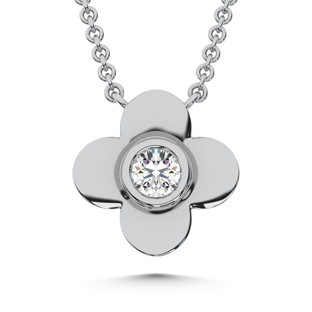 10K White Gold Lab Grown Diamond 1/20 Ct.Tw. Fashion Necklace