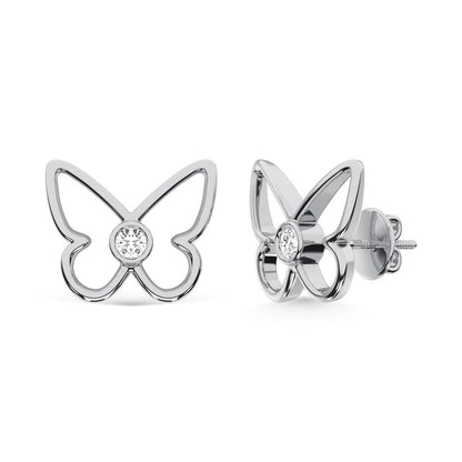 10K White Gold Lab Grown Diamond 1/10 Ct.Tw. Fashion Earrings