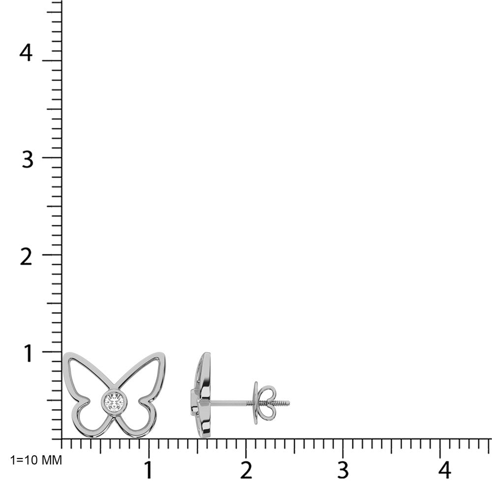 10K White Gold Lab Grown Diamond 1/10 Ct.Tw. Fashion Earrings