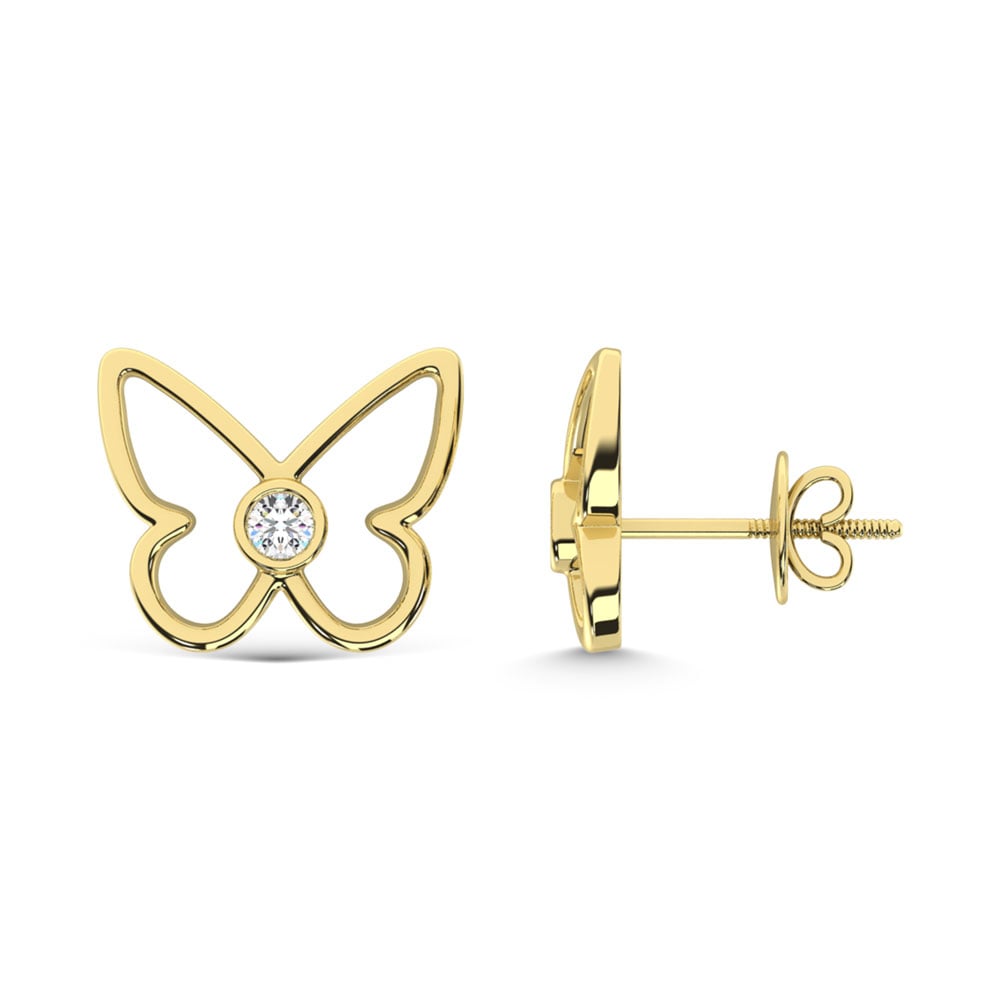 10K Yellow Gold Lab Grown Diamond 1/10 Ct.Tw. Fashion Earrings