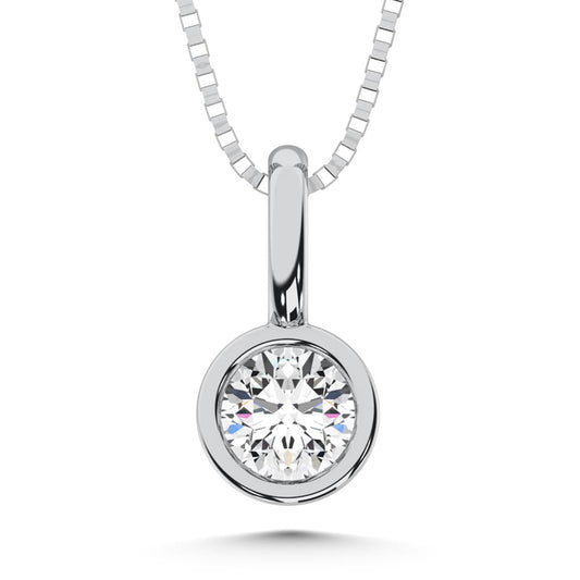 10K White Gold Lab Grown Diamond 1/6 Ct.Tw. Solitaire Pendants