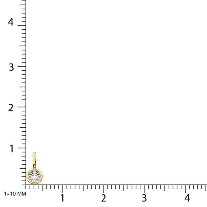 10K Yellow Gold Lab Grown Diamond 1/3 Ct.Tw. Round Shape Bezel Set Fashion Pendant
