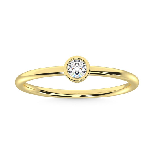 10K Yellow Gold Lab Grown Diamond 1/6 Ct.Tw. Solitaire Ring