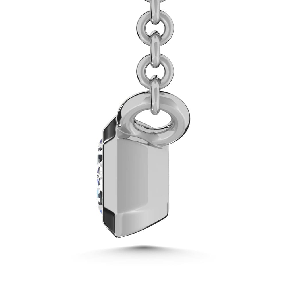 10K White Gold Lab Grown Diamond 1/6 Ct.Tw. Emerald Shape Solitaire Necklace