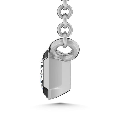 10K White Gold Lab Grown Diamond 1/6 Ct.Tw. Emerald Shape Solitaire Necklace