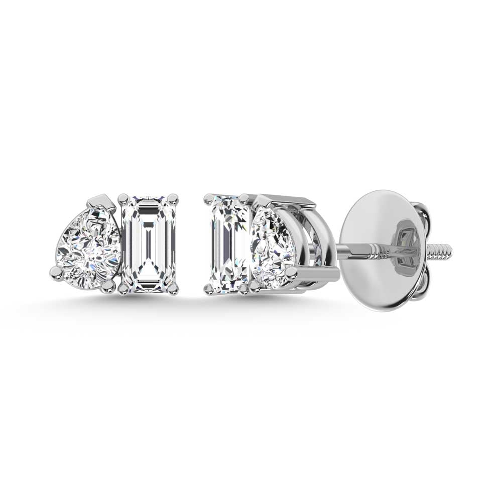 10K White Gold Lab Grown Diamond 5/8 Ct.Tw. Fashion Earrings