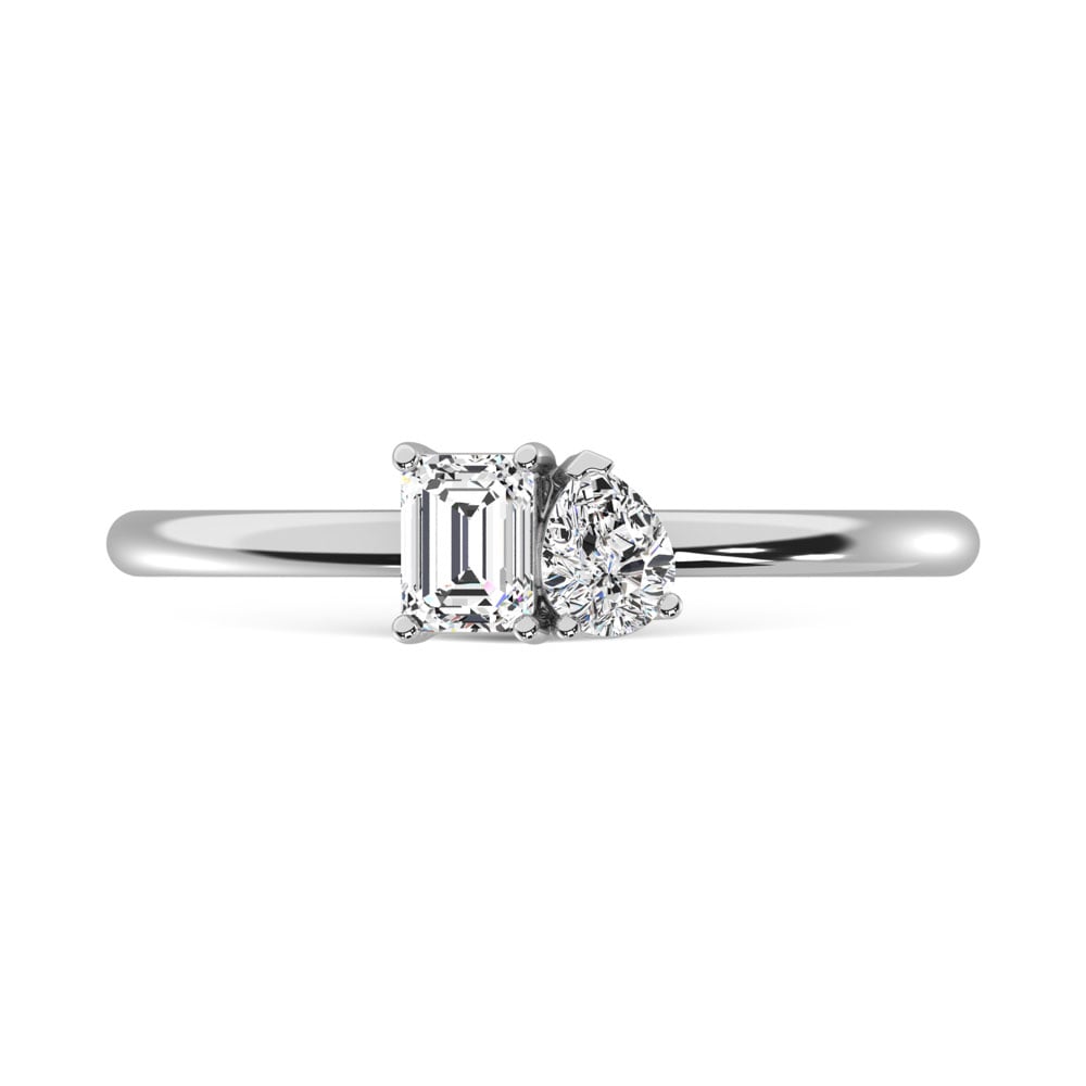 10K White Gold Lab Grown Diamond 3/8 Ct.Tw. Fashion Ring