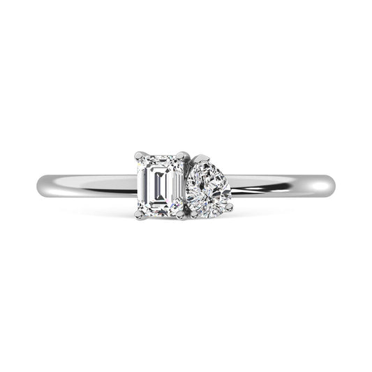 10K White Gold Lab Grown Diamond 3/8 Ct.Tw. Fashion Ring