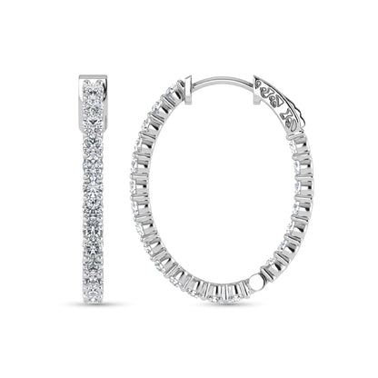 14K White Gold Lab Grown Diamond 1 Ct.Tw. Hoop Earrings