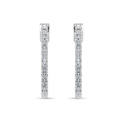 14K White Gold Lab Grown Diamond 1 Ct.Tw. Hoop Earrings