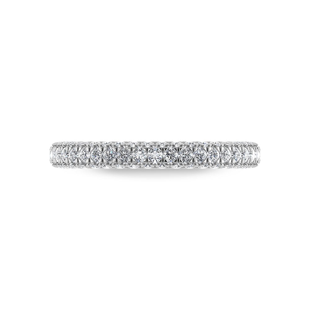 14K White Gold Lab Grown Diamond 7/8 Ct.Tw. IGI Certified Round Shape Wedding Band
