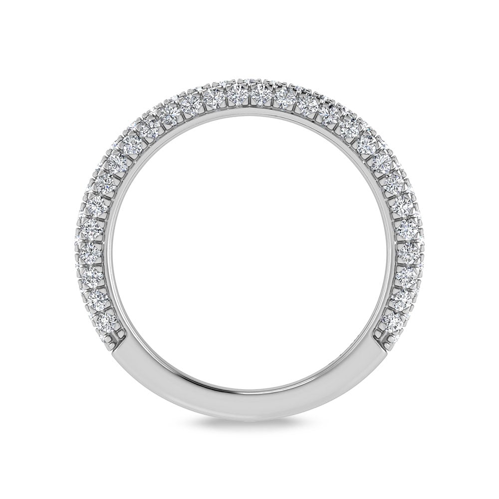 14K White Gold Lab Grown Diamond 7/8 Ct.Tw. IGI Certified Round Shape Wedding Band