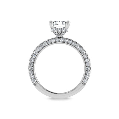 14K White Gold Lab Grown Diamond 3 Ct.Tw. IGI Certified Radiant Shape Halo Engagement Ring (Center 2CT)