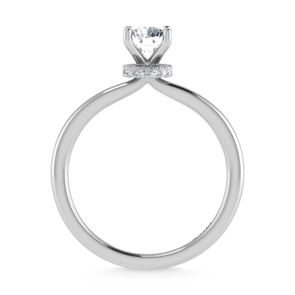 14K White Gold Lab Grown Diamond 1 1//20 Ct.Tw. Round Shape Halo Engagement Ring (Center 1CT)