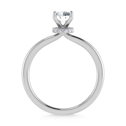 14K White Gold Lab Grown Diamond 1 1//20 Ct.Tw. Round Shape Halo Engagement Ring (Center 1CT)