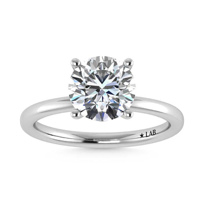 14K White Gold Lab Grown Diamond 2 1//20 Ct.Tw. Round Shape Halo Engagement Ring (Center 2CT)