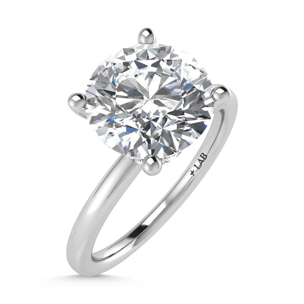 14K White Gold Lab Grown Diamond 2 1//20 Ct.Tw. Round Shape Halo Engagement Ring (Center 2CT)