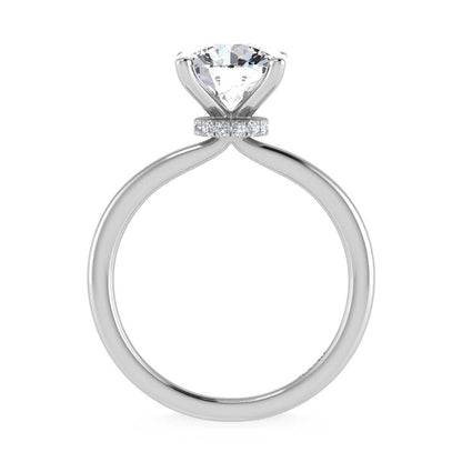 14K White Gold Lab Grown Diamond 2 1//20 Ct.Tw. Round Shape Halo Engagement Ring (Center 2CT)