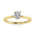 14K Yellow Gold Lab Grown Diamond 1 1//20 Ct.Tw. Round Shape Halo Engagement Ring (Center 1CT)