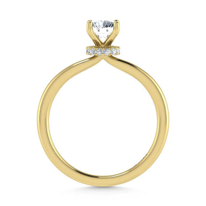 14K Yellow Gold Lab Grown Diamond 1 1//20 Ct.Tw. Round Shape Halo Engagement Ring (Center 1CT)