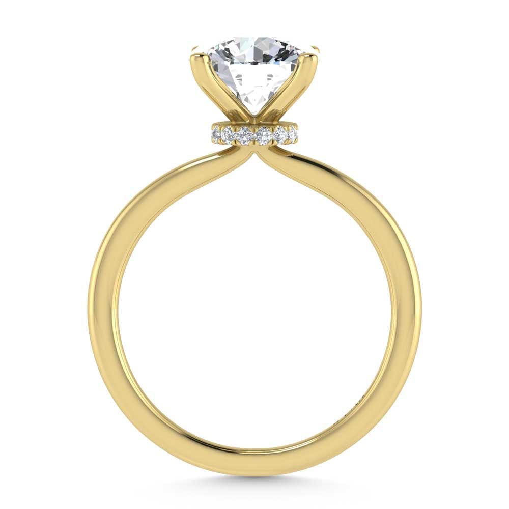 14K Yellow Gold Lab Grown Diamond 2 1//20 Ct.Tw. Round Shape Halo Engagement Ring (Center 2CT)