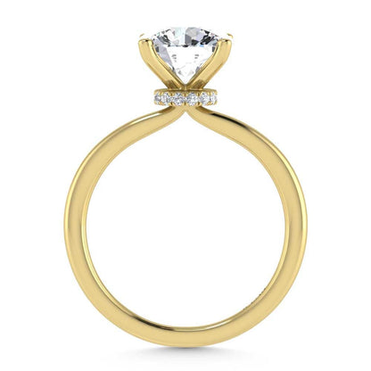 14K Yellow Gold Lab Grown Diamond 2 1//20 Ct.Tw. Round Shape Halo Engagement Ring (Center 2CT)