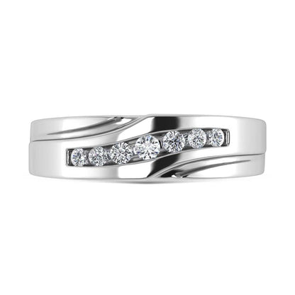 10K White Gold Lab Grown Diamond 1/4 Ct.Tw. Mens Band