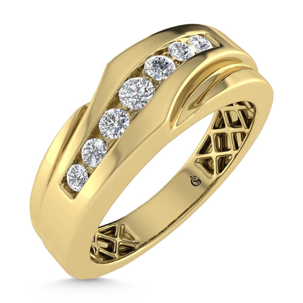 10K Yellow Gold Lab Grown Diamond 1/2 Ct.Tw. Mens Band
