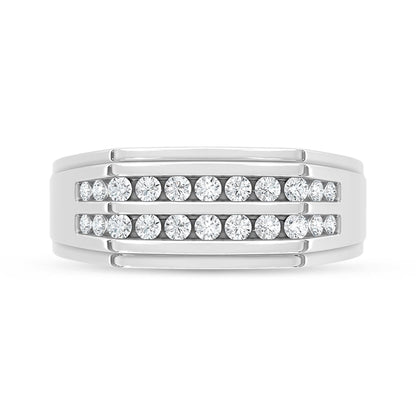 10K White Gold Diamond 1/2 Ct.Tw. Mens Band