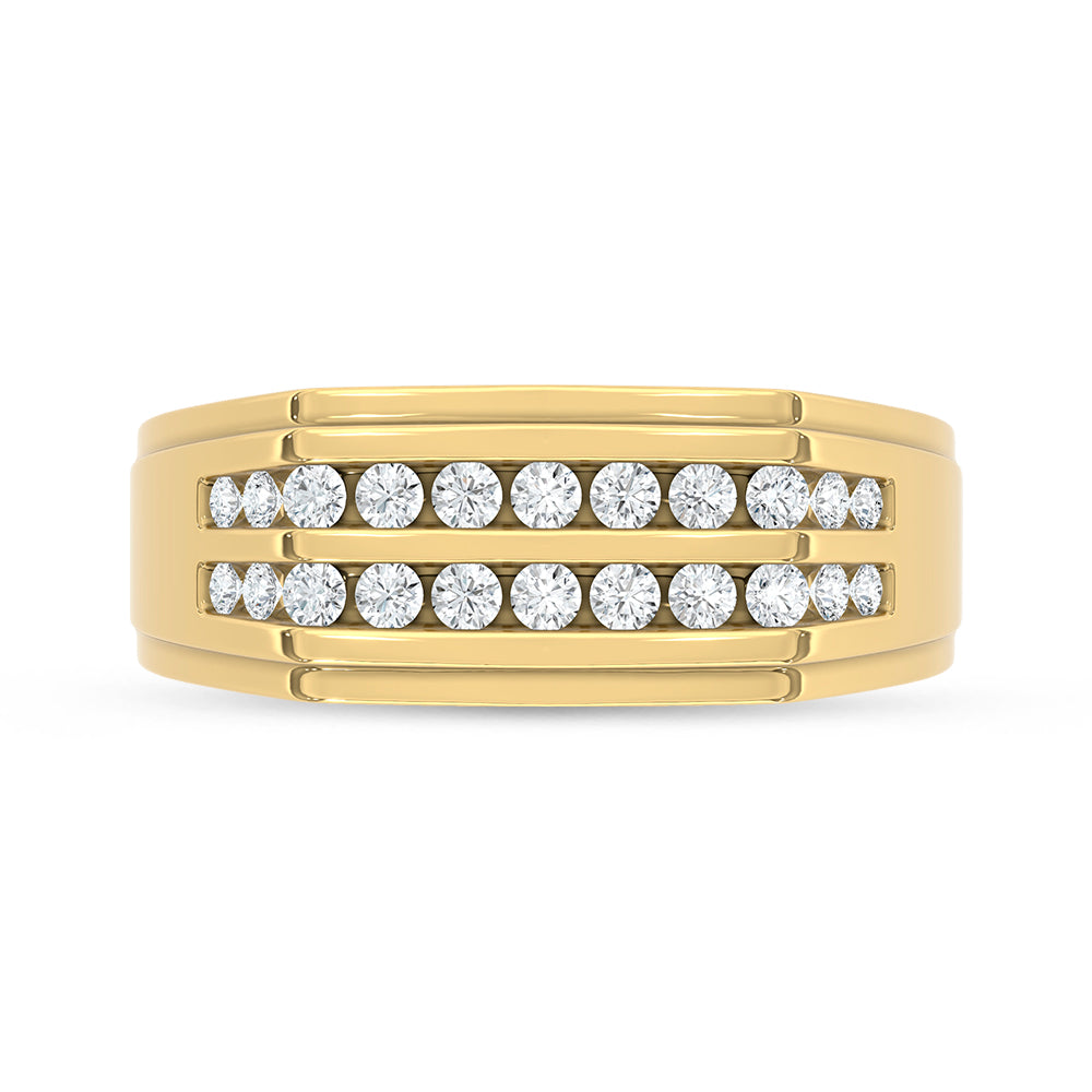 10K Yellow Gold Diamond 1/2 Ct.Tw. Mens Band