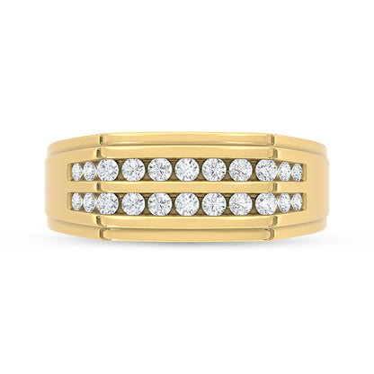 10K Yellow Gold Diamond 1/2 Ct.Tw. Mens Band