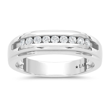 10K White Gold Diamond 1/4 Ct.Tw. Mens Band