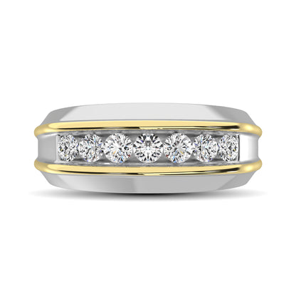 10K Two Tone Lab Grown Diamond 1/4 Ct.Tw. Mens Ring