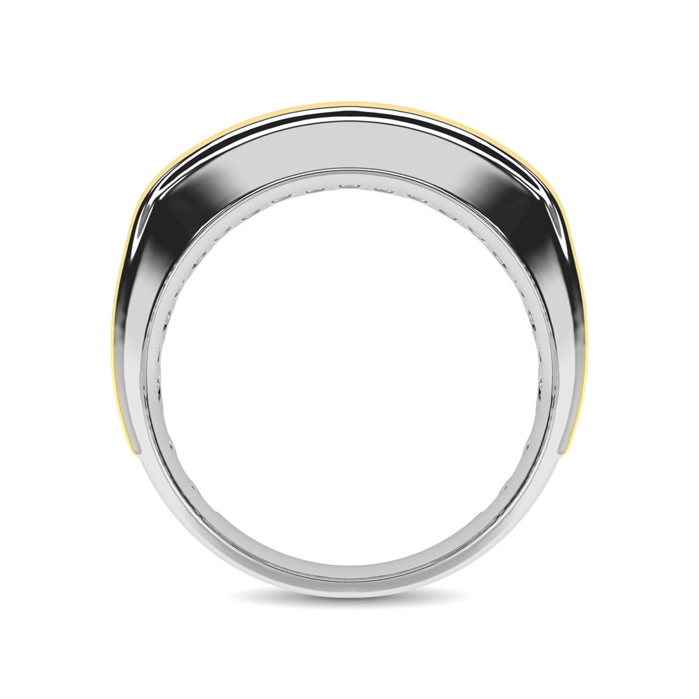 10K Two Tone Lab Grown Diamond 1/4 Ct.Tw. Mens Ring