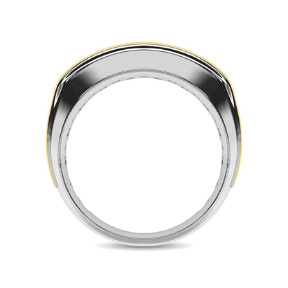 10K Two Tone Lab Grown Diamond 1/4 Ct.Tw. Mens Ring