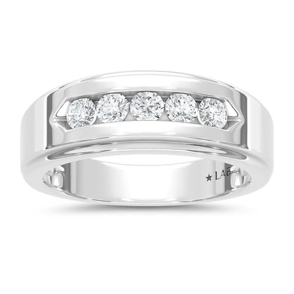 10K White Gold Lab Grown Diamond 1/2 Ct.Tw. Mens Band