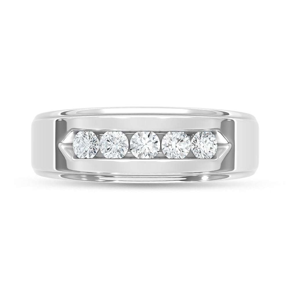 10K White Gold Lab Grown Diamond 1/2 Ct.Tw. Mens Band