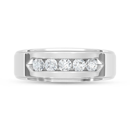 10K White Gold Lab Grown Diamond 1/2 Ct.Tw. Mens Band