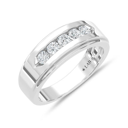 10K White Gold Lab Grown Diamond 1/2 Ct.Tw. Mens Band