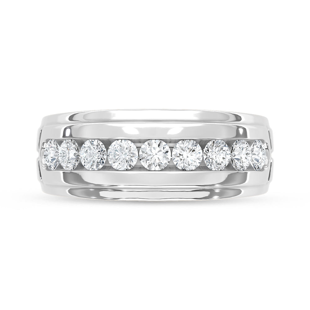 10K White Gold Diamond 1 Ct.Tw. Mens Band