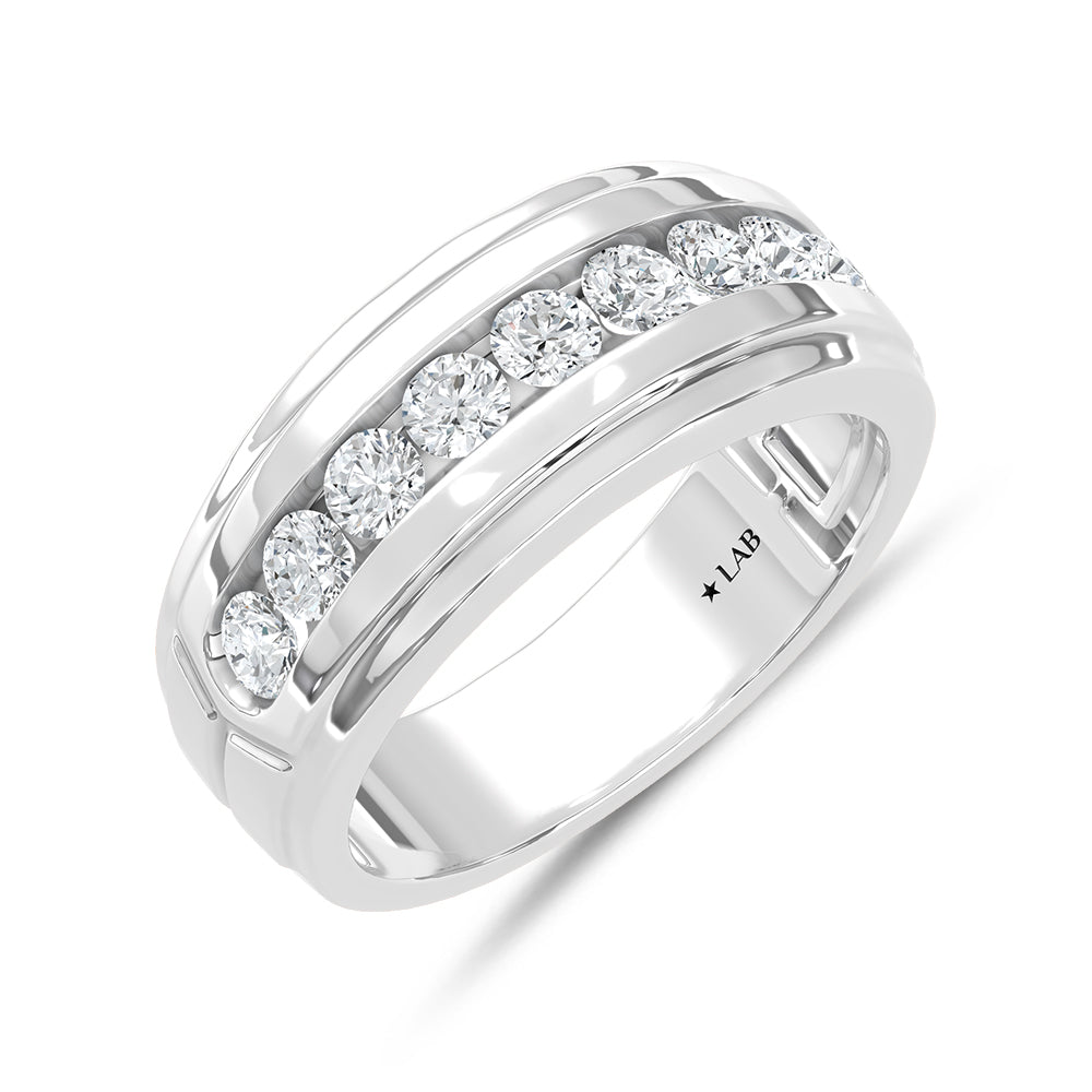 10K White Gold Diamond 1 Ct.Tw. Mens Band