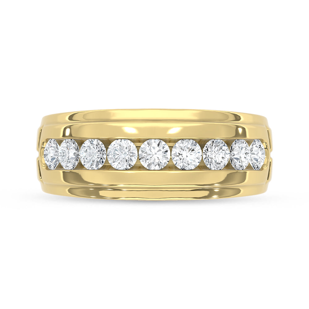 10K Yellow Gold Diamond 1 Ct.Tw. Mens Band