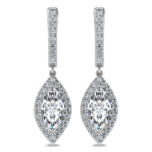 14K White Gold Lab Grown Diamond 2 1/2 ct.tw. Fashion Earrings