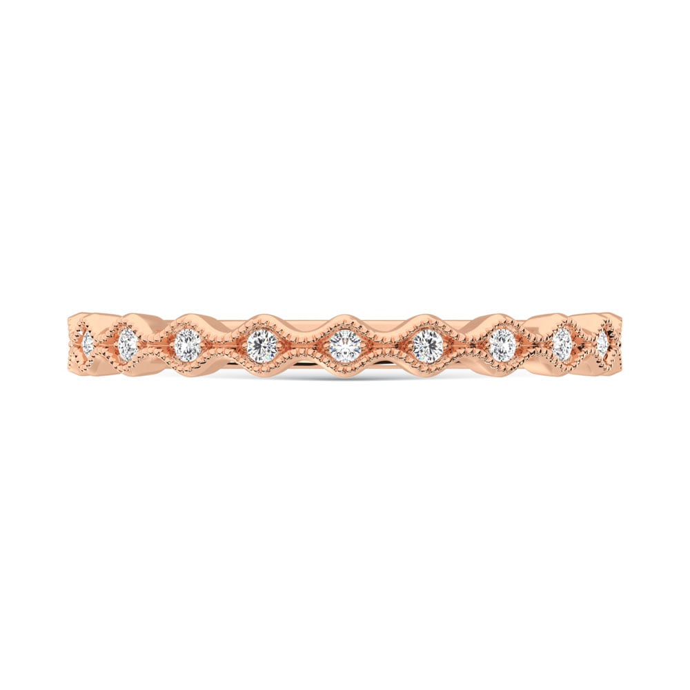 10K Rose Gold Labgrown Diamond 1/10 Ct.Tw. Wedding Band