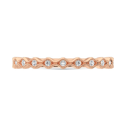 10K Rose Gold Labgrown Diamond 1/10 Ct.Tw. Wedding Band