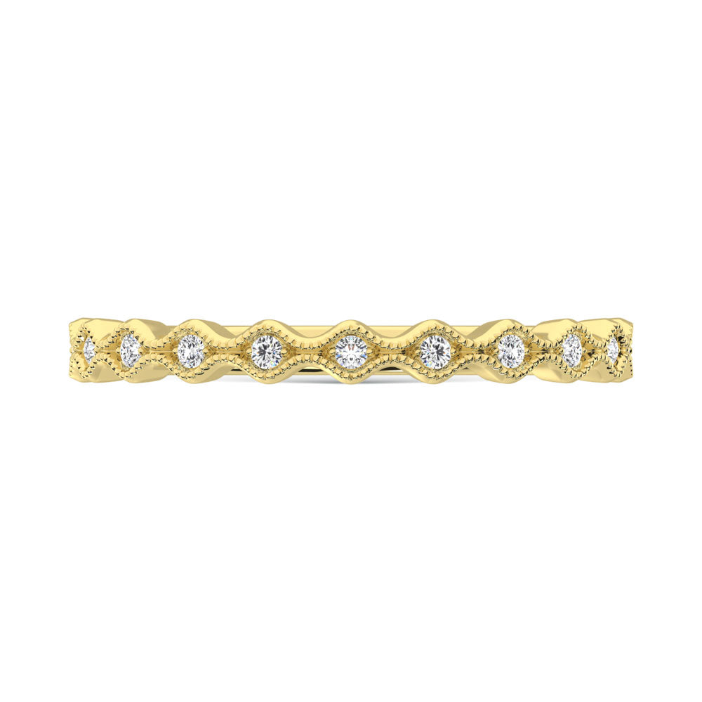 10K Yellow Gold Labgrown Diamond 1/10 Ct.Tw. Wedding Band