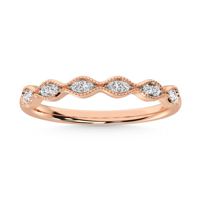 10K Rose Gold Labgrown Diamond 1/10 Ct.Tw. Wedding Band