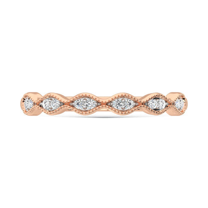 10K Rose Gold Labgrown Diamond 1/10 Ct.Tw. Wedding Band